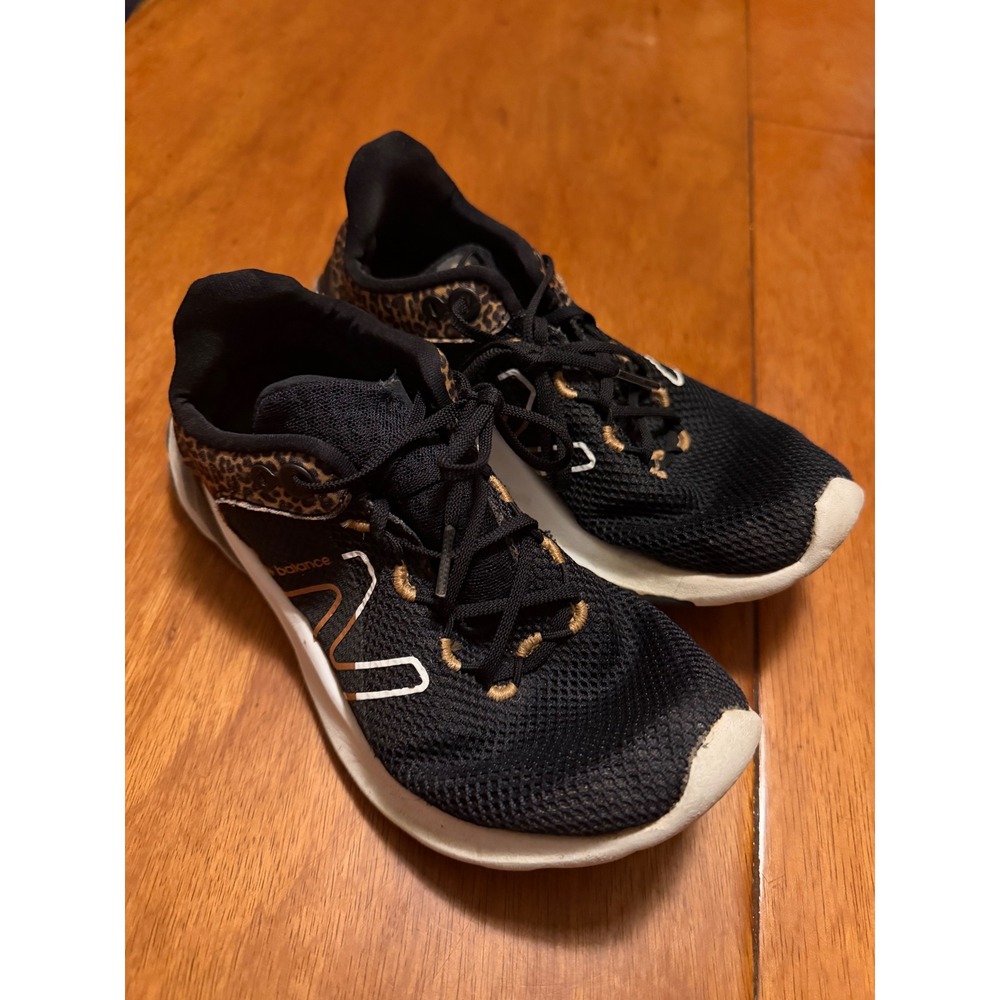New Balance Fresh Foam Roav Kids Sneakers Black Leopard Print PEROVBC2 Size 3Y
